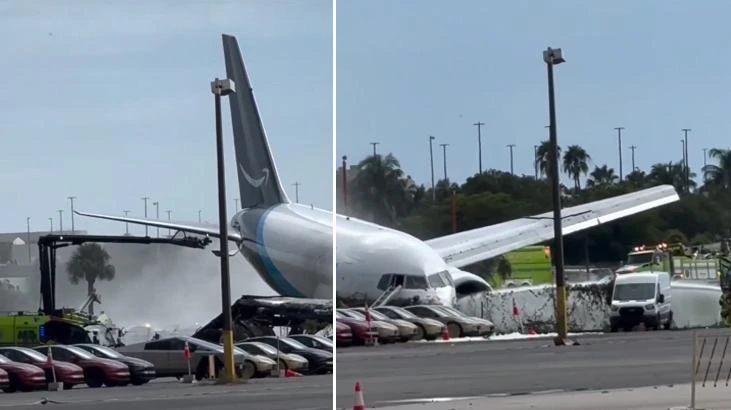 ABD'de Amazon'a ait kargo uçağı Miami'de pistten çıktı