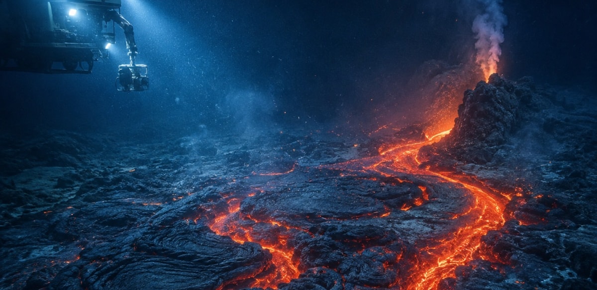 Axial Seamount volkanında 2 kilometre derinlikte lav tabakası keşfedildi
