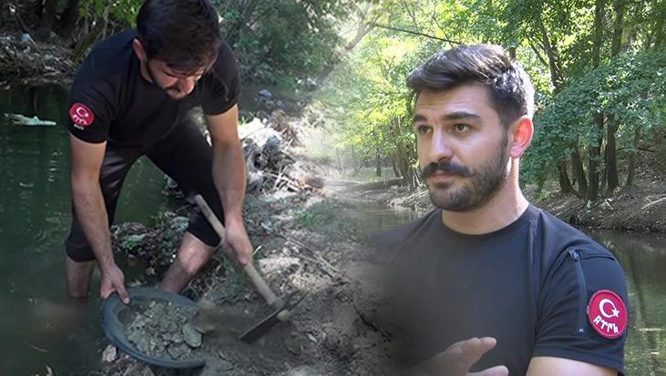 Emre Aydın karavanla Türkiye'de altın arıyor, günlük 4-5 gram çıkarıyor