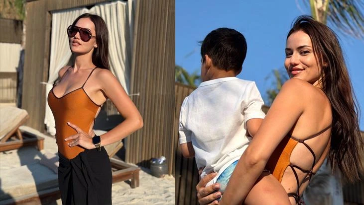 Fahriye Evcen çocuklarıyla tatil keyfi paylaştı