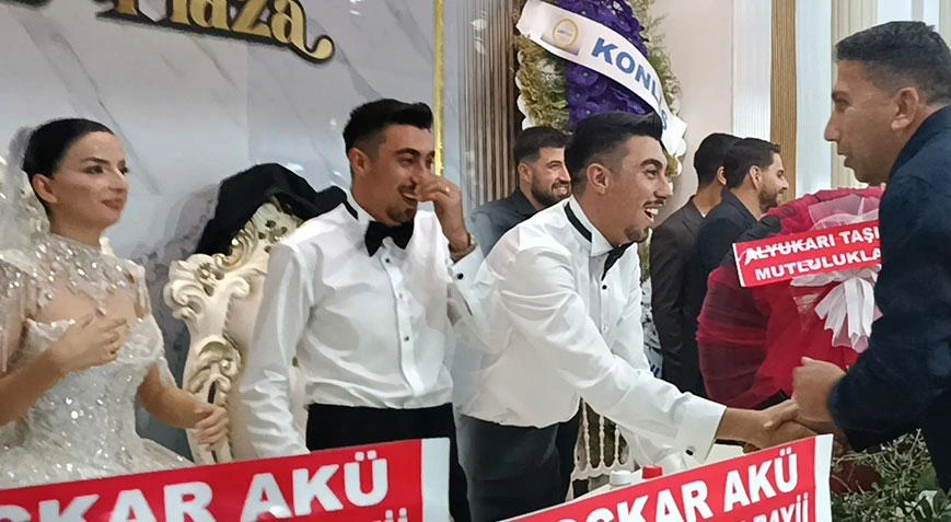 İslahiye'de damada araç lastiği hediyesi verildi