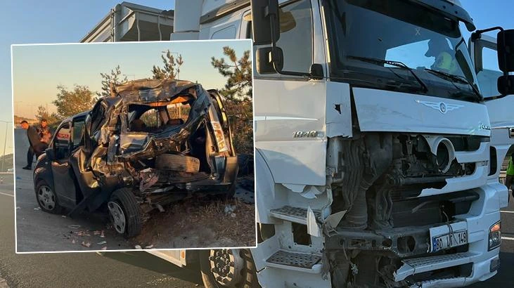 Kuzey Marmara Otoyolu'nda TIR hafif ticari araca çarptı, 6 kişi yaralandı