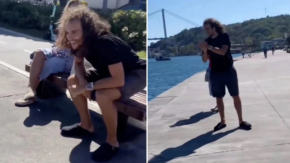 Matteo Guendouzi eşiyle Boğaz'da yürüyüş yaptı
