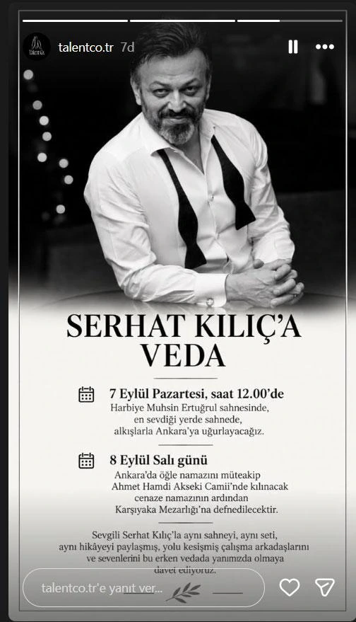 Serhat Kılıç'ın cenaze töreni programı açıklandı
