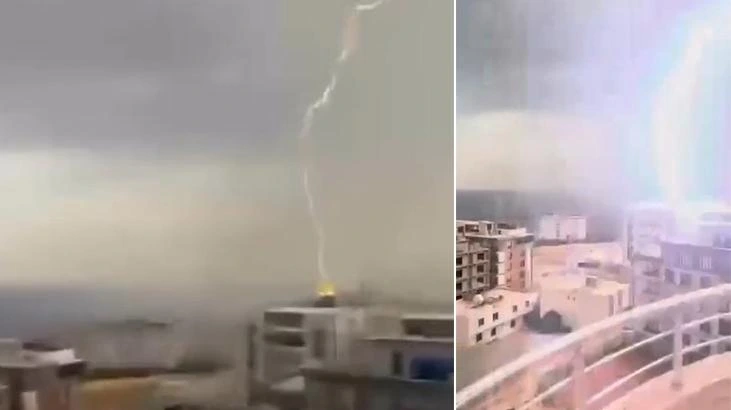 Şırnak'ta 8 katlı binaya yıldırım isabet etti
