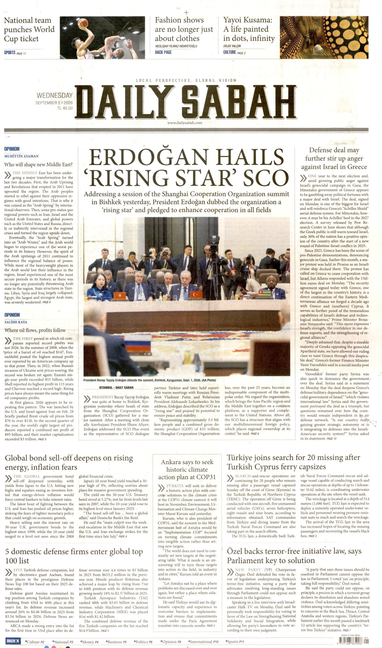 Daily Sabah Gazetesi gazetesi manşeti